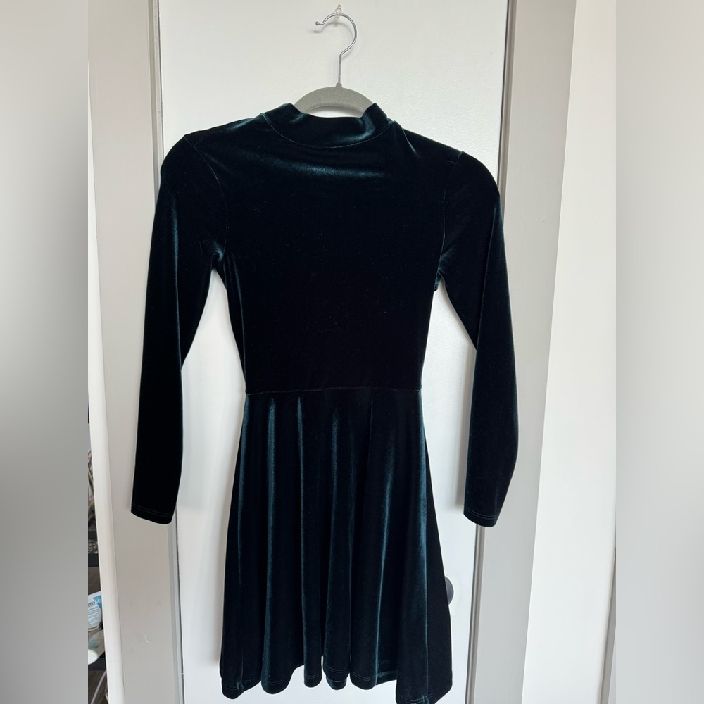 American Apparel Velvet Violette
Skater Dress Green Blue Nile - XS